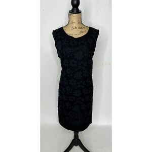 Jessica Howard Black with Black Lace Overlay Sleeveless Dress - Size 16  Dress